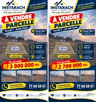 Deux terrains à Nassib Maille 3, une parcelle a 102m2 à double façade et une autre 102m2 à une seule façade