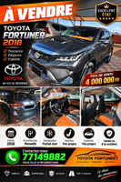Toyota Fortuner 2018, diesel, transmission manuelle, excellent état