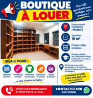 Local commercial 16 m² proche collèges et lycée Hodan