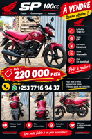Honda SP 100cc en bon état, idéale pour la ville