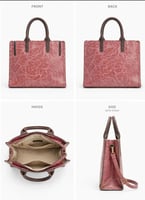 Sac à main, femme simili cuir, vintage rose poudré, grande taille, double poignée