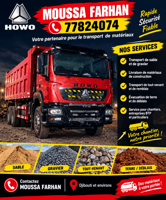 Camion-benne HOWO pour transport matériaux de construction
