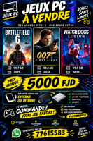 Vente de jeux PC récents à installer sur disque dur