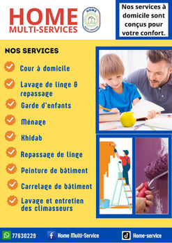 Service à domicile - Garde d'enfants, soutien scolaire, cuisine, ménage