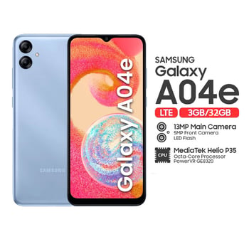 Samsung A04e 32Go, Caméra 13MP+2MP, 3Go RAM, 32Go ROM