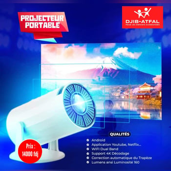 Projecteur Portable Intelligent HY300 pour Partager Écran avec Ordinateur