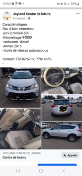 Toyota Rav 4 2015, diesel, boîte automatique, bien entretenu