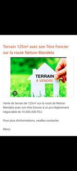 Terrain 125m² avec son Titre Foncier