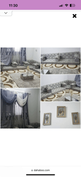 Qaaci marocain gris neuf avec décorations - Meuble chambre complet