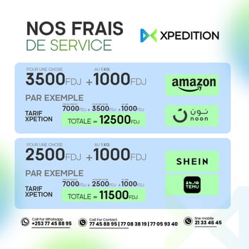 XPEDITION - Vos achats en ligne livrés rapidement à Djibouti : Amazon, Shein et Noon