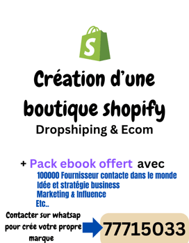 Créez votre boutique en ligne Shopify sur mesure - eBook gratuit inclus!