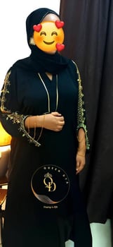 Abaya noir et doré