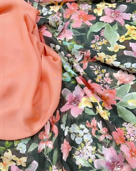 Tissus neufs multicolores, légers et fluide - Fabriqué en Espagne