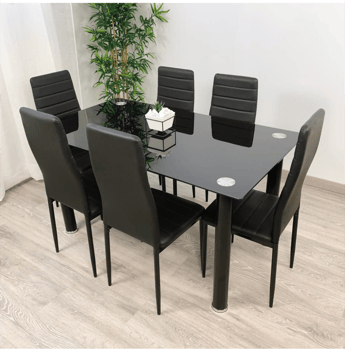 Table à manger neuve avec 6 chaises en verre