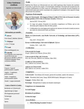 Candidature Spontanée pour un Poste en Informatique et Cybersécurité