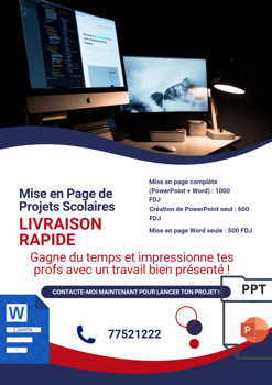 Mise en Page de Projets Scolaires - Services pour les Élèves