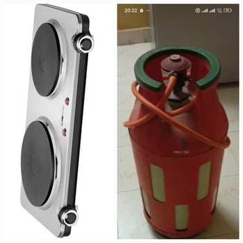 Gazinière 2 feux + bonbonne de gaz en bon état
