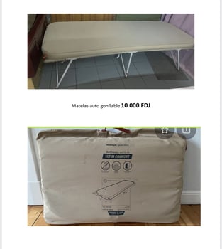 Matelas autogonflant pour lit de camp