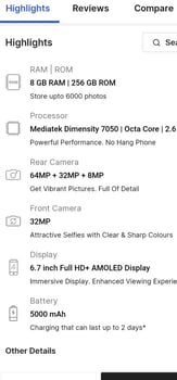 Oppo Reno10 5G, 8gb Ram, 256 ROM, Batterie 5000mah, Triple Caméra