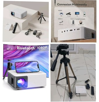 Projecteur Mini 1080P HD avec Trépied - Support iOS, Android, PS5