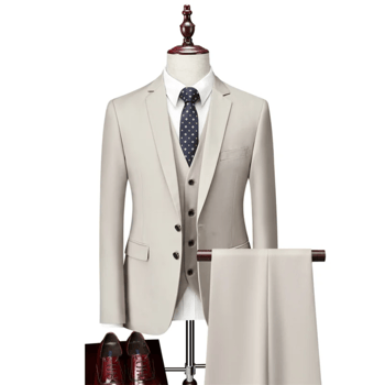 Costume Homme 3 Pièces Beige Clair
