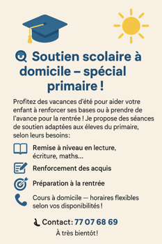 Soutien scolaire primaire à domicile pour renforcer les bases