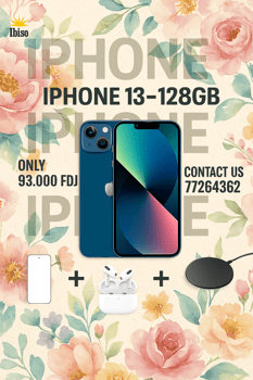 iPhone 13 128GB Noir-Vert-Blanc avec AirPods Pro et cadeaux