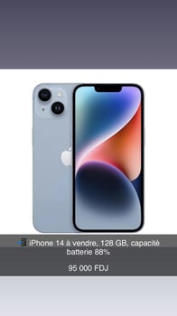 iPhone 14 Bleu avec accessoires complets