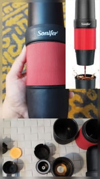 Machine à café portable rechargeable USB pour capsules ou café en poudre