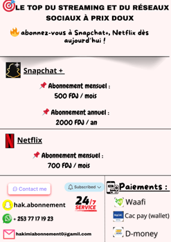 Abonnement Netflix et Snapchat Plus avec Accès Illimité