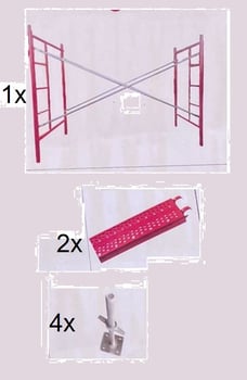 Echafaudage en métal avec 2 planchers - 3 ensembles disponibles