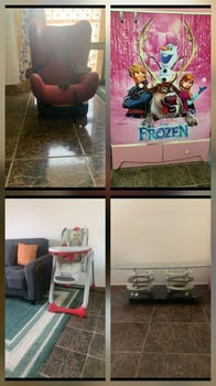 Siège auto, armoire rose pour bébé avec table basse vitrée à vendre