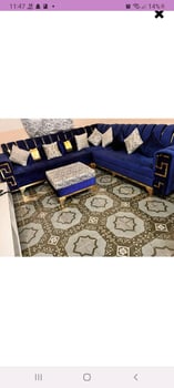 Salon en forme L neuf avec accessoires - prix raisonnable
