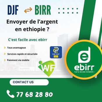 Service d\'échangeentre Djibouti et l\'Éthiopie avec eBirr