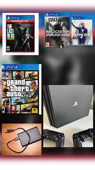 Pack complet PS4 Pro, jeux inclus, 2 manettes, 1000 Go de stockage