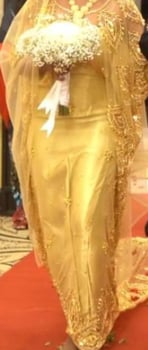 Robes de mariée dorées, portées une fois, très bon état