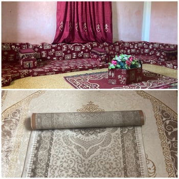 Salon Qaaci avec 2 moquettes, prix négociable