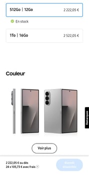 Samsung Galaxy Z Fold 7 Gris 512 Go Neuf