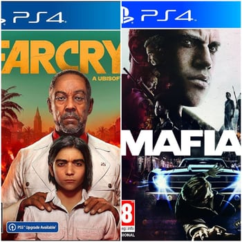 Lot de 2 CD PS4 : Mafia 3 et Far Cry 6 en excellent état