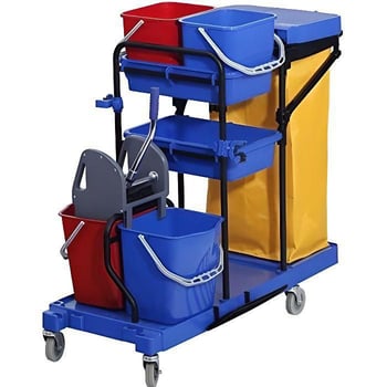 Chariot de nettoyage professionnel multifonction avec accessoires inclus