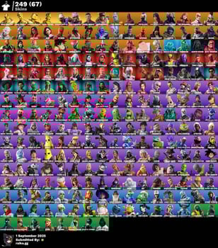 Compte Fortnite avec 250 skins à vendre