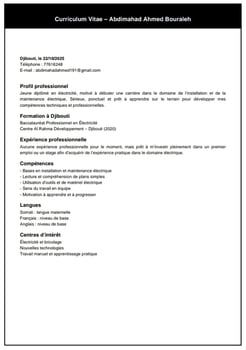 Jeune diplômé en électricité - Installation et maintenance disponible pour emploi