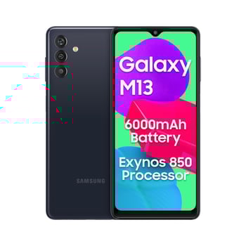Samsung Galaxy M13 Noir, 6Go RAM, Batterie 6000mAh, Android 12