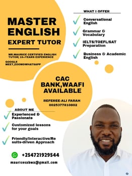 Tuteur professionnel d\'anglais pour étudiants et professionnels