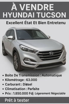 Hyundai Tucson 2016, diesel, bon état, négociable
