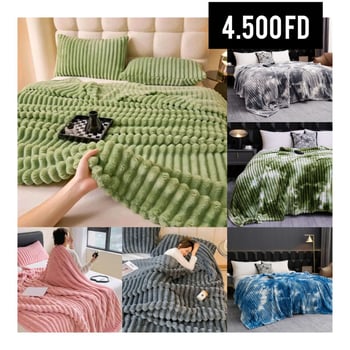 Couvertures en fausse fourrure ultra douce + 2 taies offertes