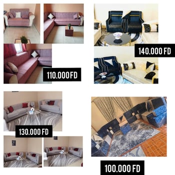 Magnifiques salons et Qaaci presque neufs, utilisés très peu de temps, en excellent état