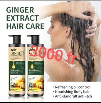 Shampoing et après-shampooing au gingembre pour des cheveux éclatants et nourris