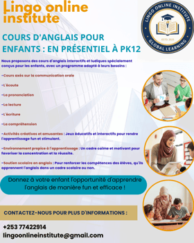 L’anglais pour Enfants, Adultes & Professionnels (en ligne et en présentiel)