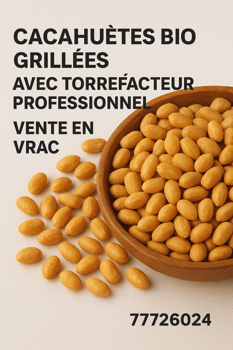 Cacahuètes bio grillées avec torrefacteur professionel – Vente en vrac